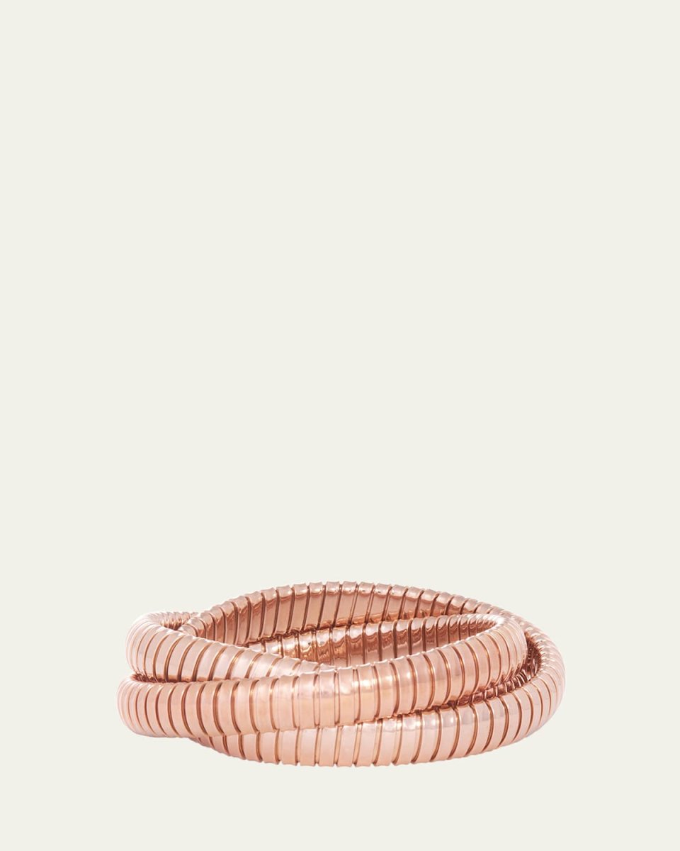 18K Rose Gold 3 Band 9mm Rolling Bracelet